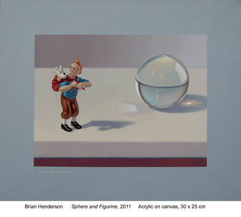 Sphere and figurine by Brian Henderson