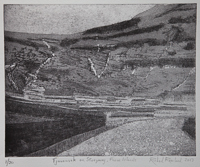 Tjornuvik on Streymoy etching aquatint, by Richard Rowland