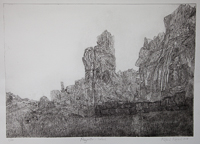 Pingvellir etching, by Richard Rowland