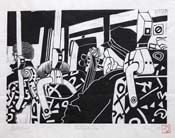 Ron Sandford - linocut print