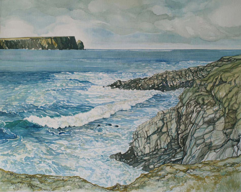 Ireland Banks Watercolour. 47 x 38cm