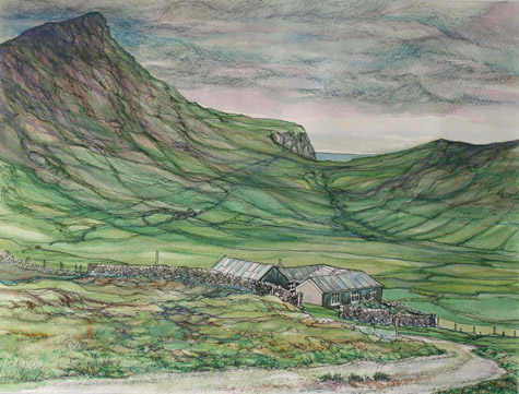 Muckle Grind, Foula  watercolour 37 x 28cm