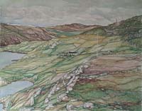 Joyce Wark. watercolour painting of Gunnister Voe