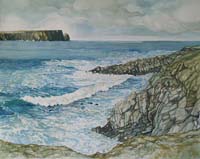 Joyce Wark. watercolour painting of Ireland Banks in Shetland