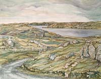 Joyce Wark. watercolour of  Nibon in Shetland