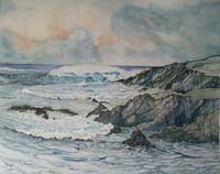 Joyce Wark. Water color. Storm, Ireland