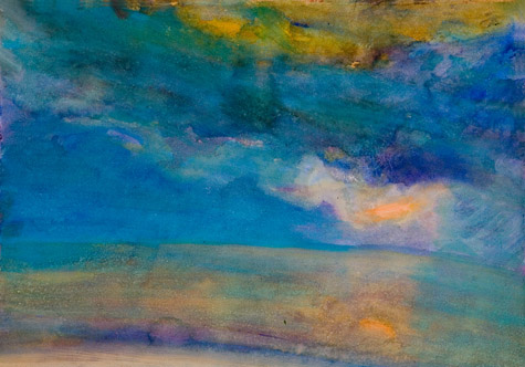 Paul Bloomer sunset watercolour